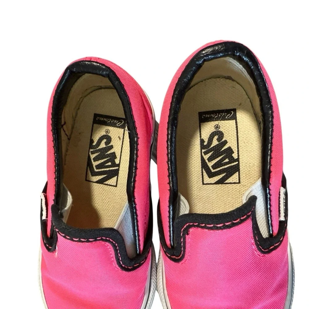 Vans Classic Asher V Hot Pink Slip-on Sneakers, Toddler Size 6.5